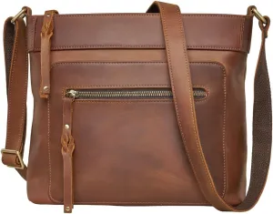 Delaney Concealed Carry Crossbody Purse Leather Handbag with Locking Gun Compartment and Adjustable Strap