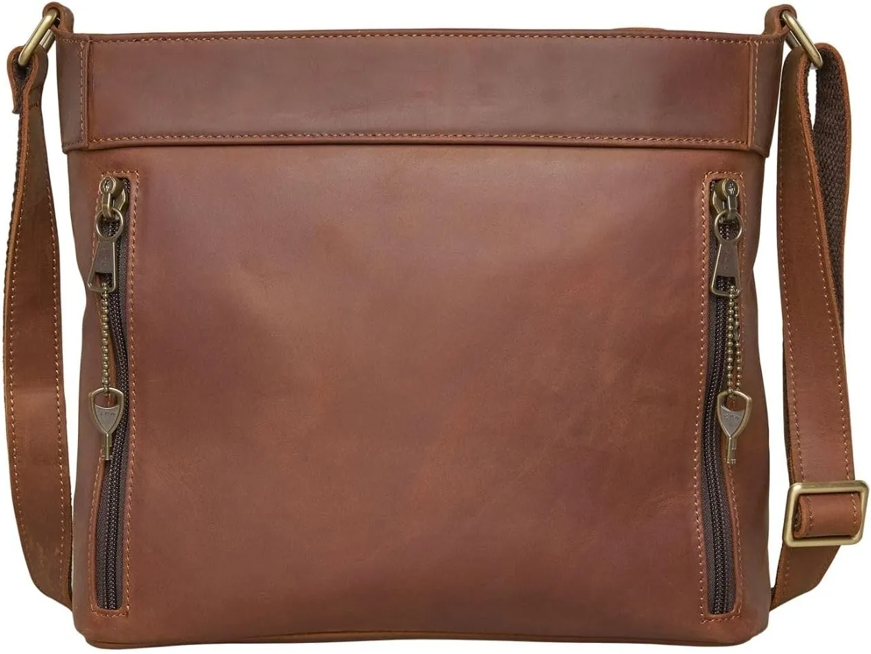 Delaney Concealed Carry Crossbody Purse Leather Handbag with Locking Gun Compartment and Adjustable Strap