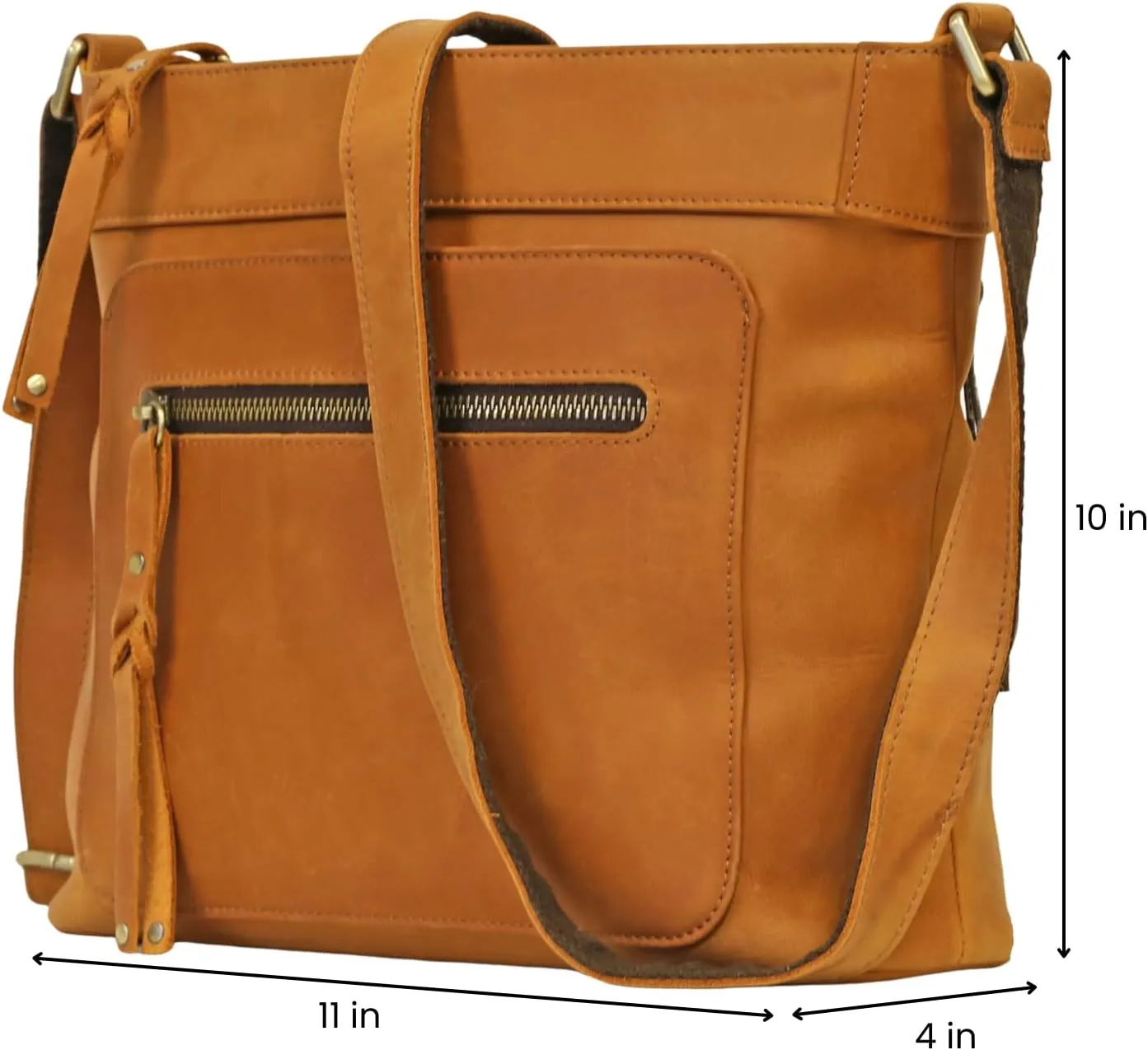 Delaney Concealed Carry Crossbody Purse Leather Handbag with Locking Gun Compartment and Adjustable Strap
