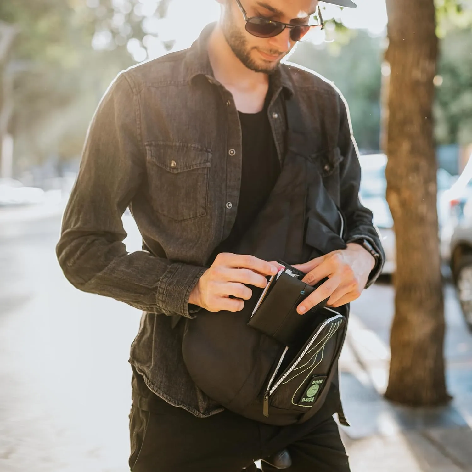 DIME BAGS - Slinger Crossbody Bag - Premium Over the Shoulder Sling Bag - Cross Body Strap Backpack (Plum)