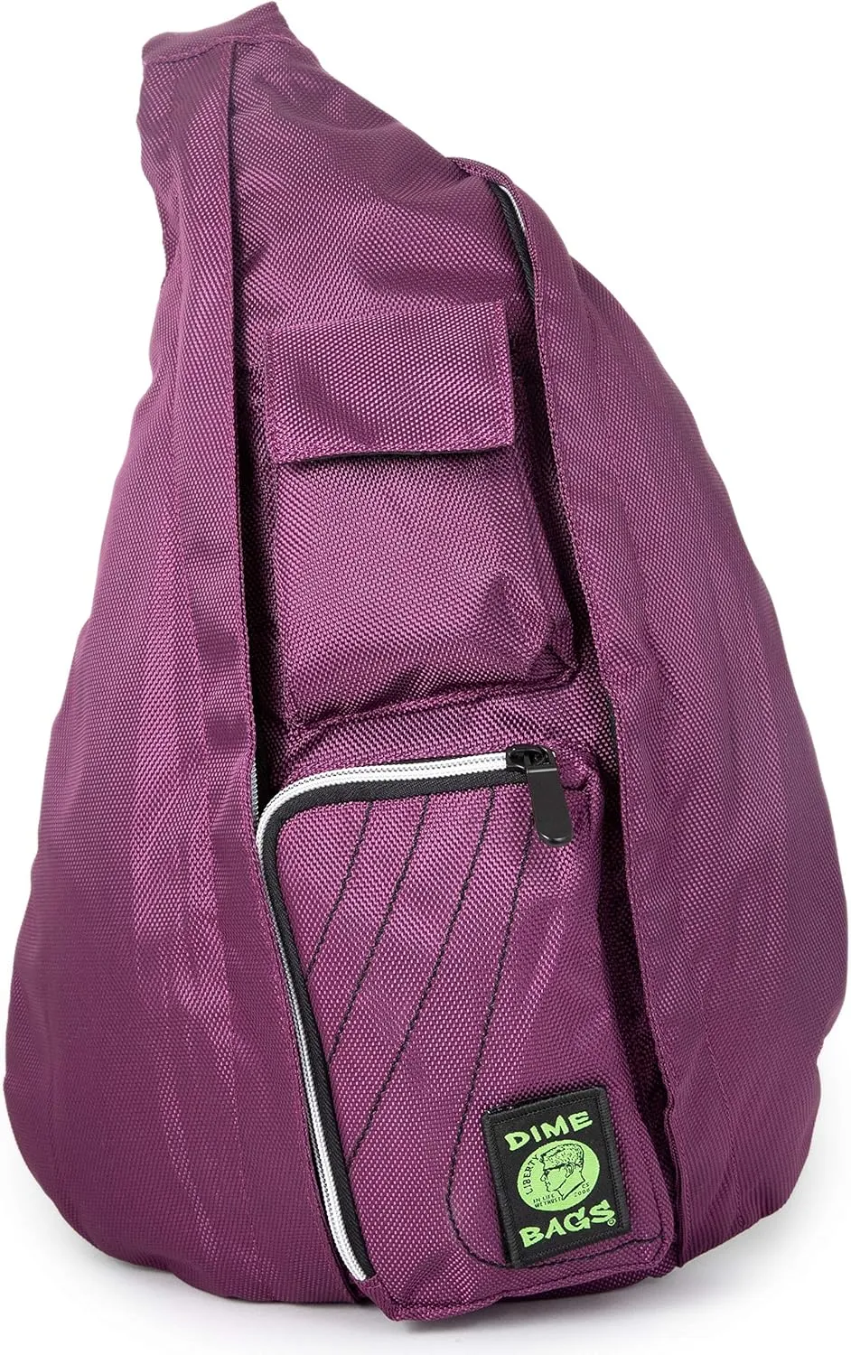 DIME BAGS - Slinger Crossbody Bag - Premium Over the Shoulder Sling Bag - Cross Body Strap Backpack (Plum)