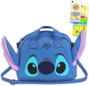 Disney Stitch Purse for Girls Age 10-12 - Lilo and Stitch Handbag Bundle with Stitch Crossbody Bag for Girls Plus Phone Decals, More Lilo and Stitch Accessories