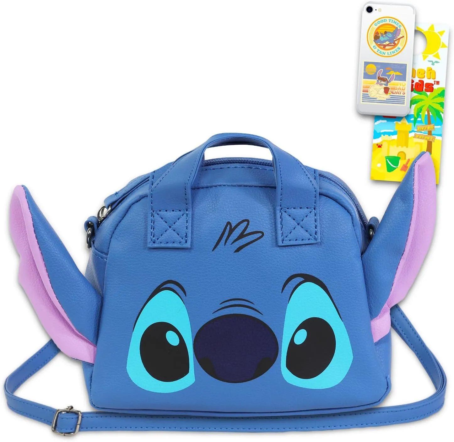 Disney Stitch Purse for Girls Age 10-12 - Lilo and Stitch Handbag Bundle with Stitch Crossbody Bag for Girls Plus Phone Decals, More Lilo and Stitch Accessories
