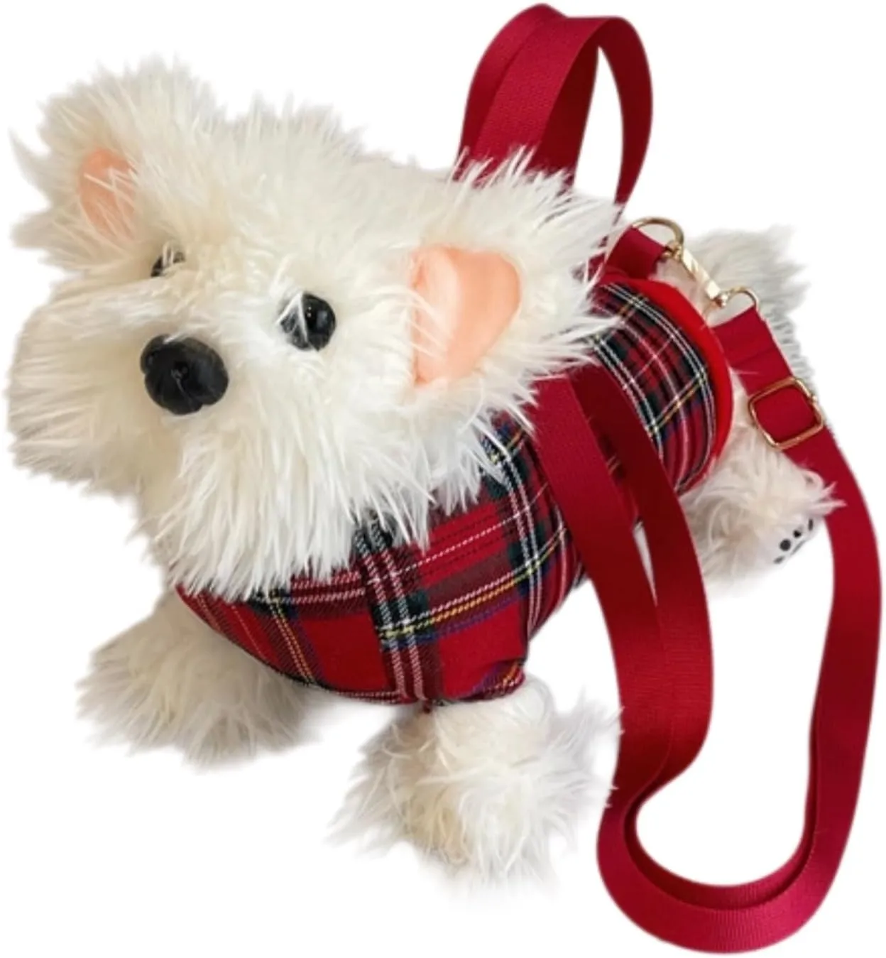 Dog Plush Crossbody Bag for Women Cute Furry Fuzzy Dog Purse Small Backpack Western Highlands Kawaii Stuffed Animal Bag