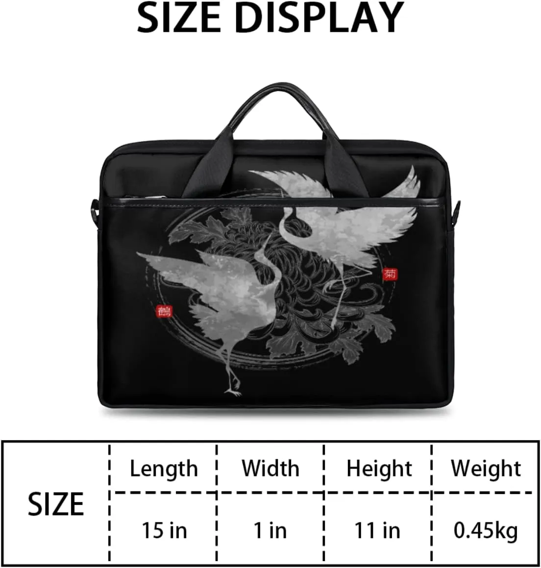Dolphins Hearts Palm Tree Silhouette Laptop Shoulder Messenger Bag Waterproof Laptop Briefcase Handle Padded Strap