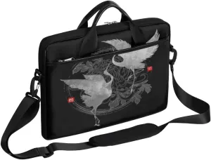Dolphins Hearts Palm Tree Silhouette Laptop Shoulder Messenger Bag Waterproof Laptop Briefcase Handle Padded Strap