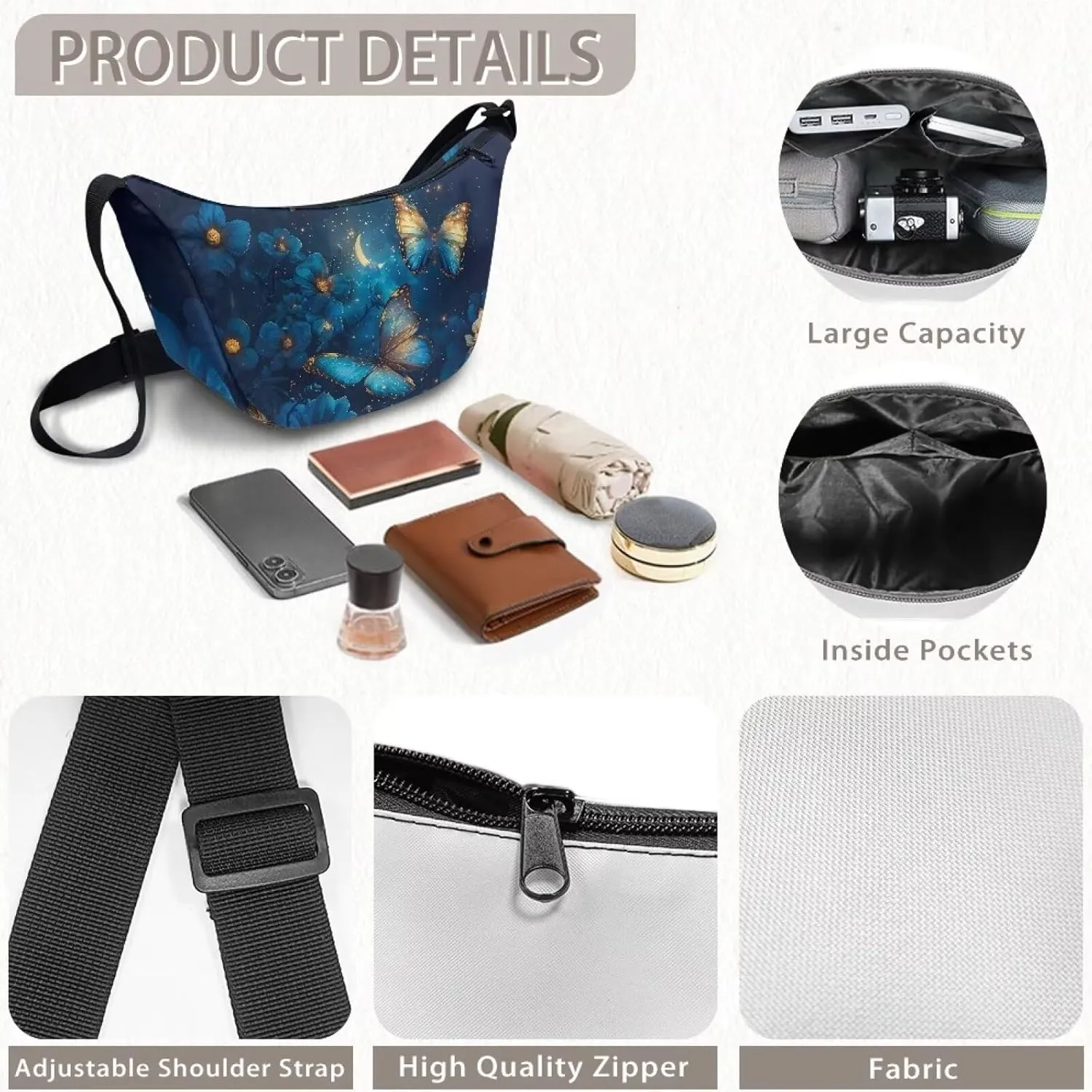 Dolyues Chic Women's Crossbody Hobo Sling Bag - Fashionable Crescent Shoulder Purse & Casual Dumpling Handbag
