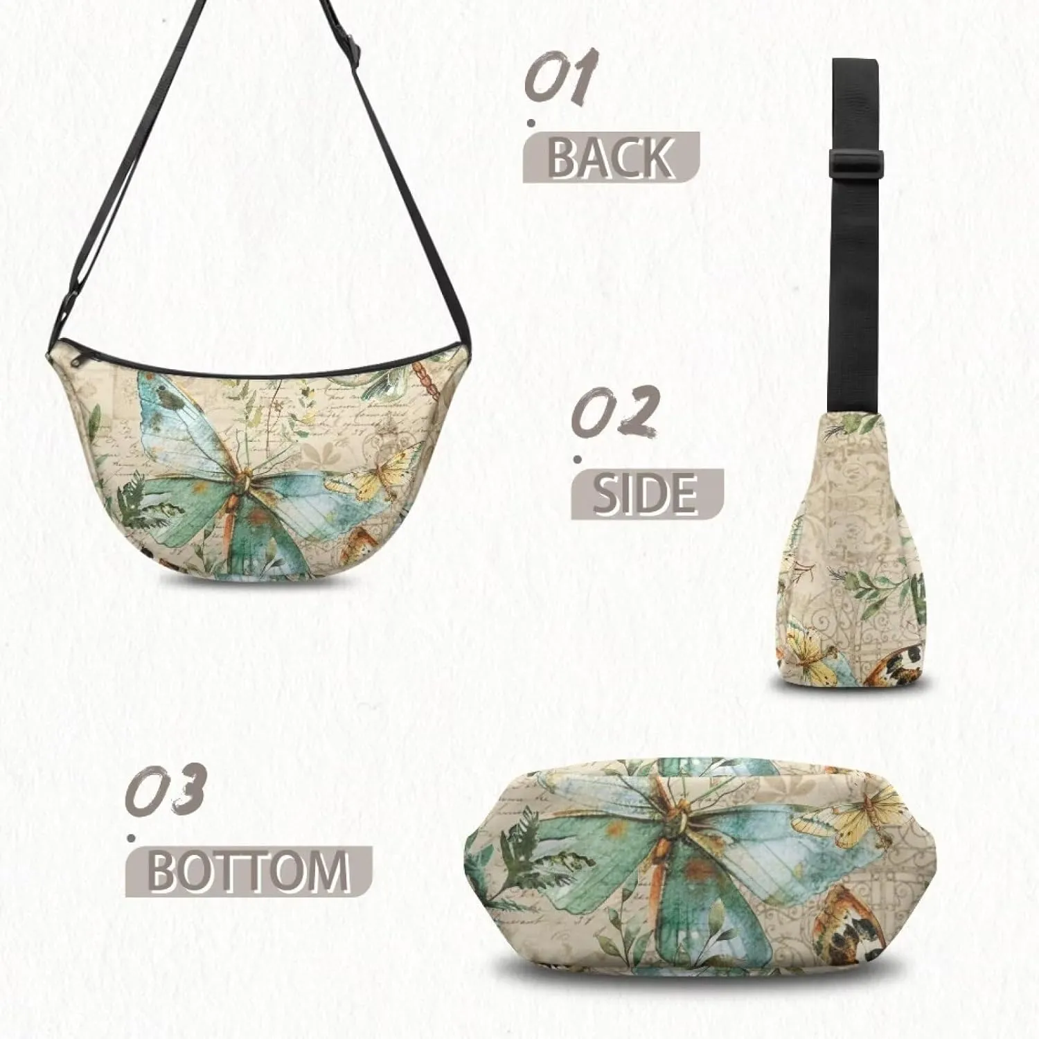 Dolyues Chic Women's Crossbody Hobo Sling Bag - Fashionable Crescent Shoulder Purse & Casual Dumpling Handbag