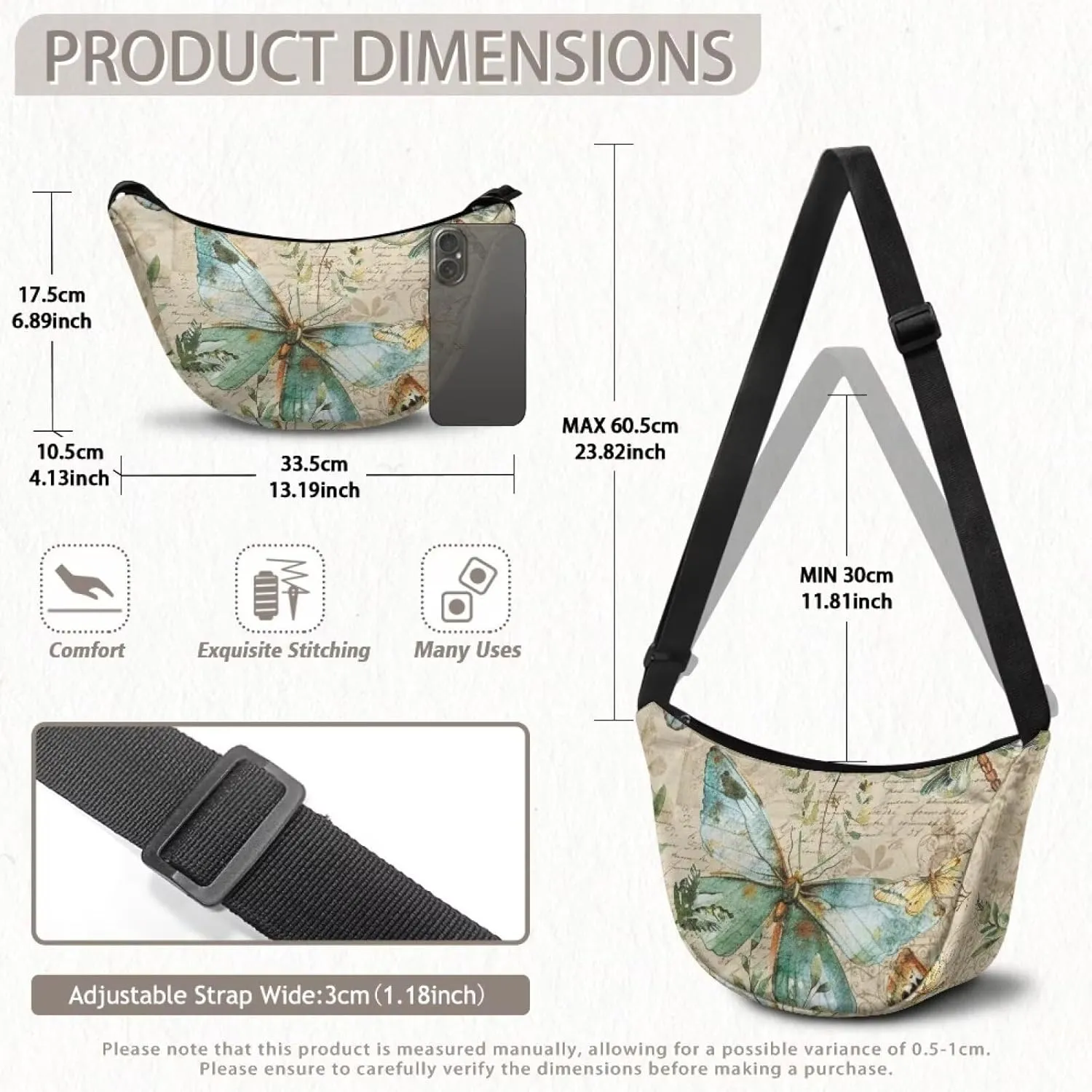 Dolyues Chic Women's Crossbody Hobo Sling Bag - Fashionable Crescent Shoulder Purse & Casual Dumpling Handbag
