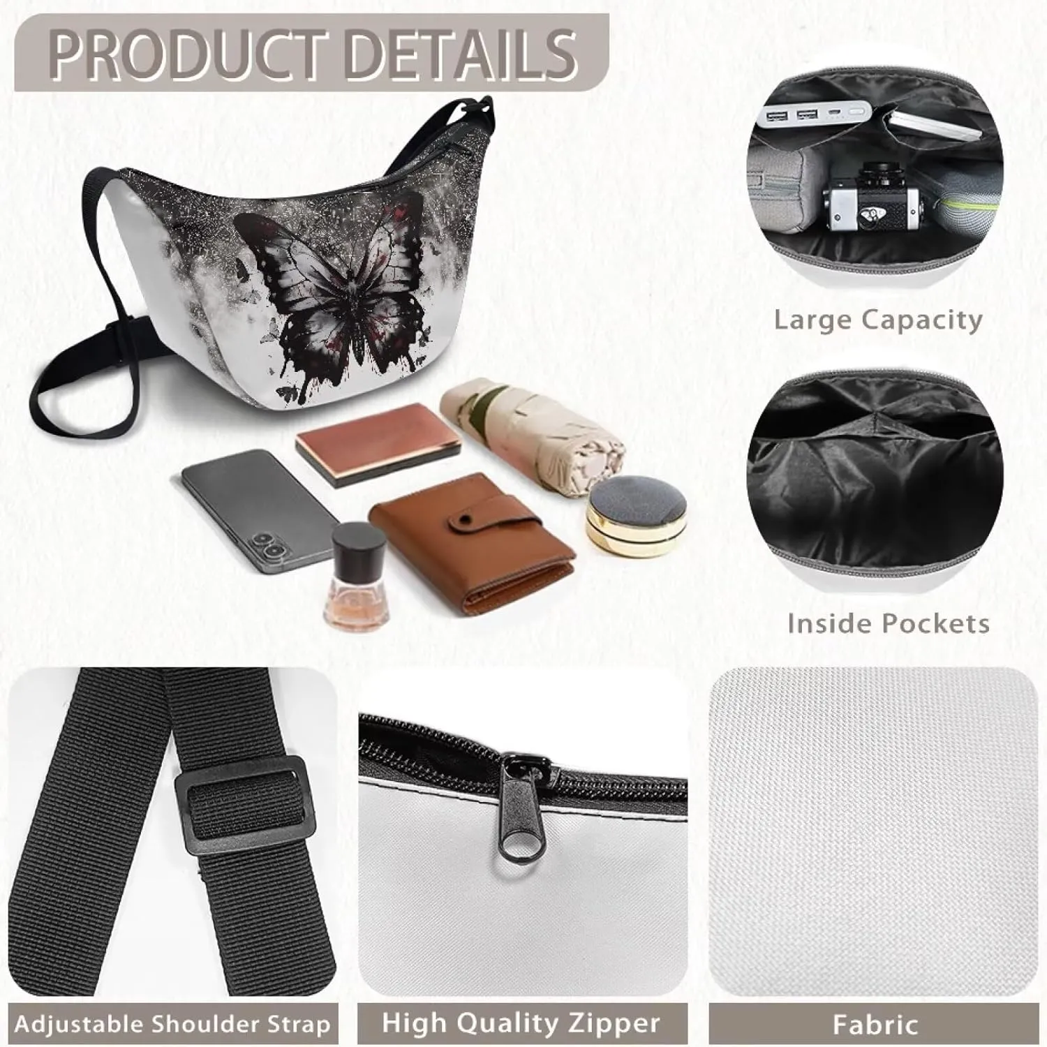 Dolyues Chic Women's Crossbody Hobo Sling Bag - Fashionable Crescent Shoulder Purse & Casual Dumpling Handbag