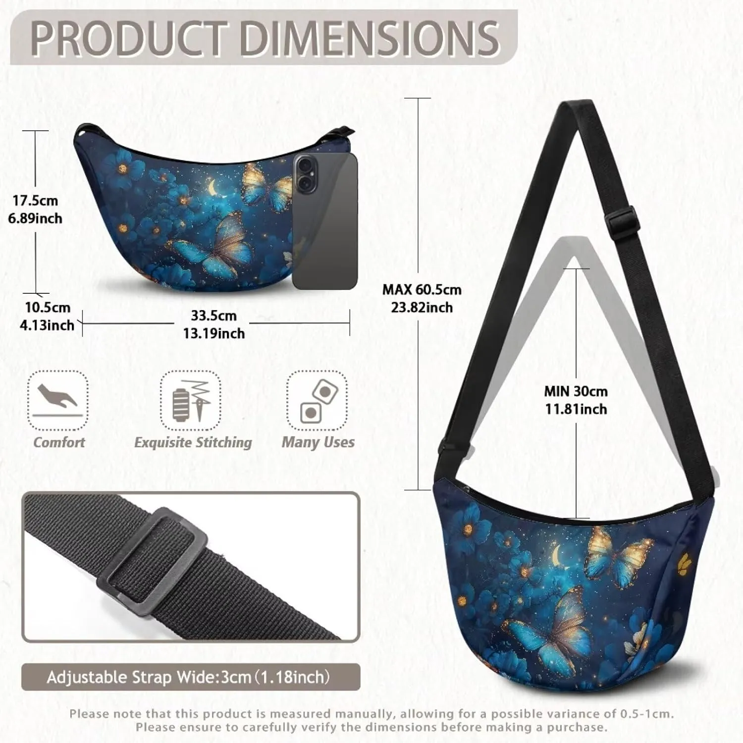 Dolyues Chic Women's Crossbody Hobo Sling Bag - Fashionable Crescent Shoulder Purse & Casual Dumpling Handbag