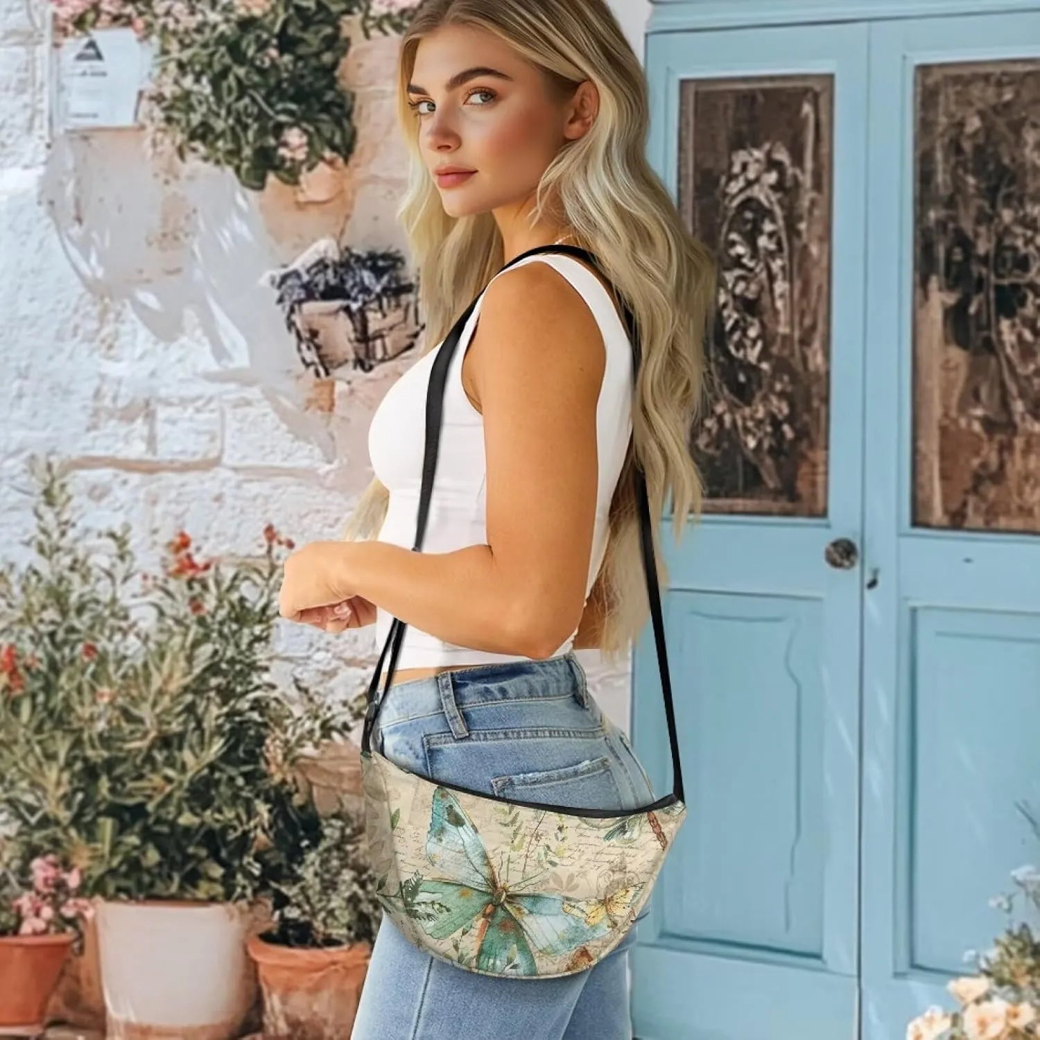 Dolyues Chic Women's Crossbody Hobo Sling Bag - Fashionable Crescent Shoulder Purse & Casual Dumpling Handbag