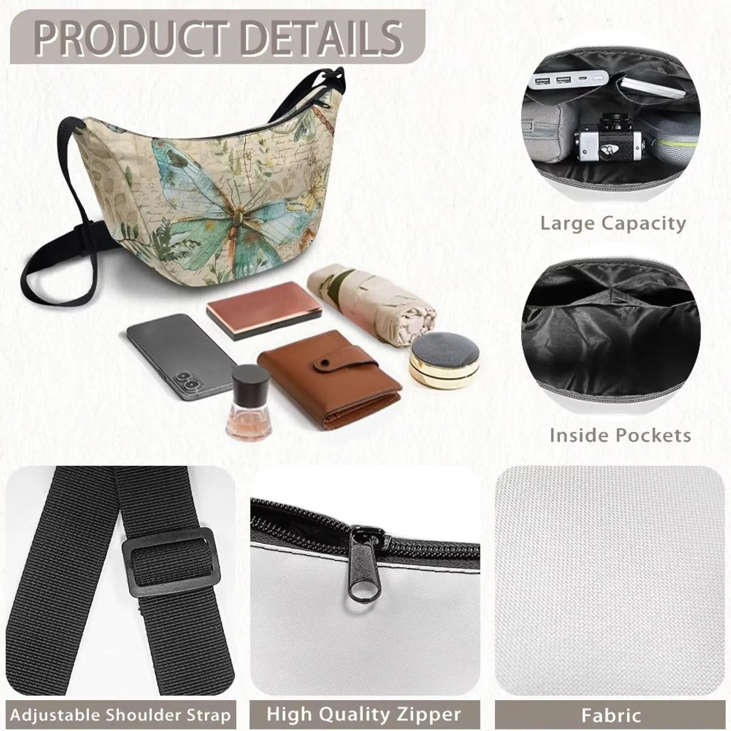 Dolyues Chic Women's Crossbody Hobo Sling Bag - Fashionable Crescent Shoulder Purse & Casual Dumpling Handbag