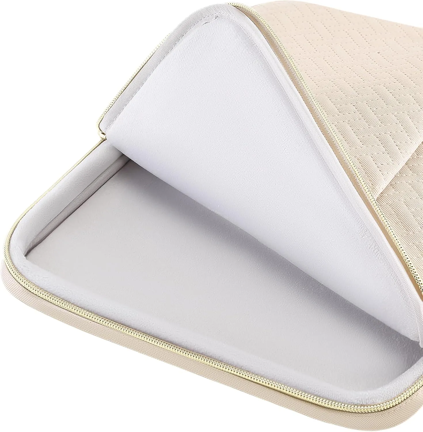 DOMISO Laptop Sleeve Case 15.6 inch Waterproof Shockproof Computer Carrying Handbag with Handle and Small Accessory Bag Compatible with 15.6 inch MacBook Pro HP Dell Aspire Asus Notebook,Beige
