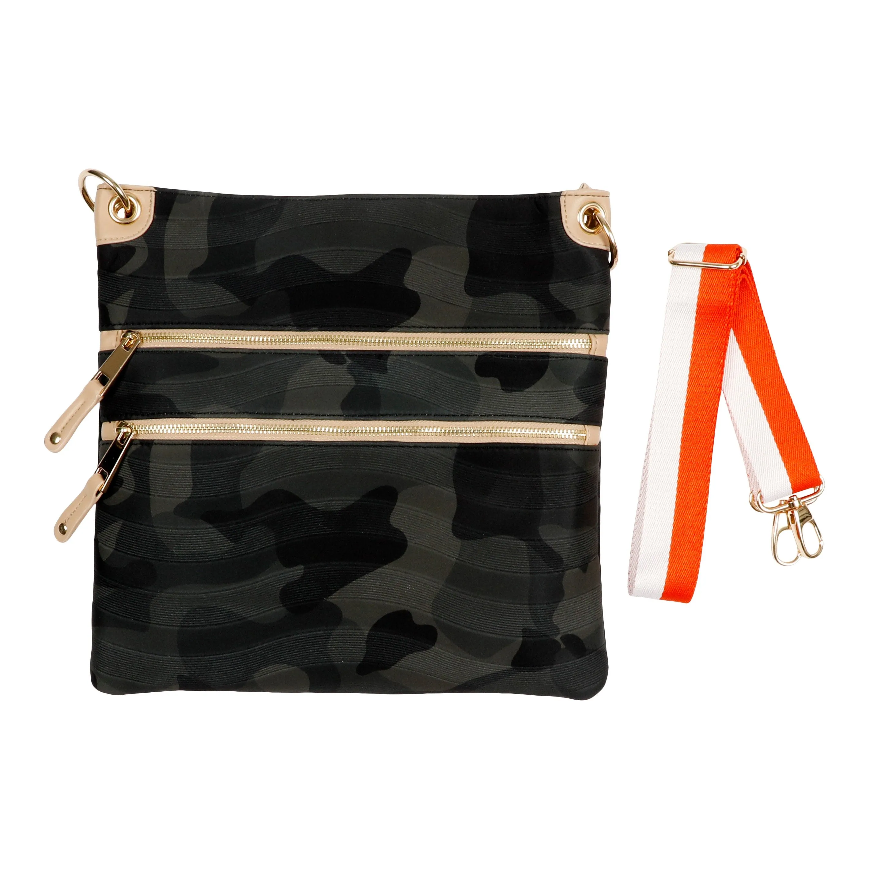 Embossed Camo Printed Neoprene Crossbody