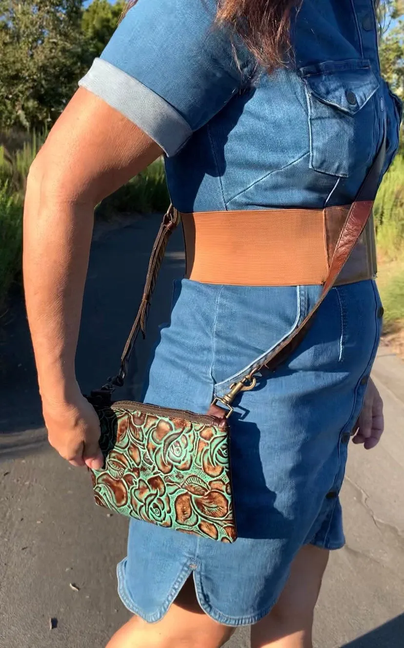Embossed Leathers crossbody/hipsters