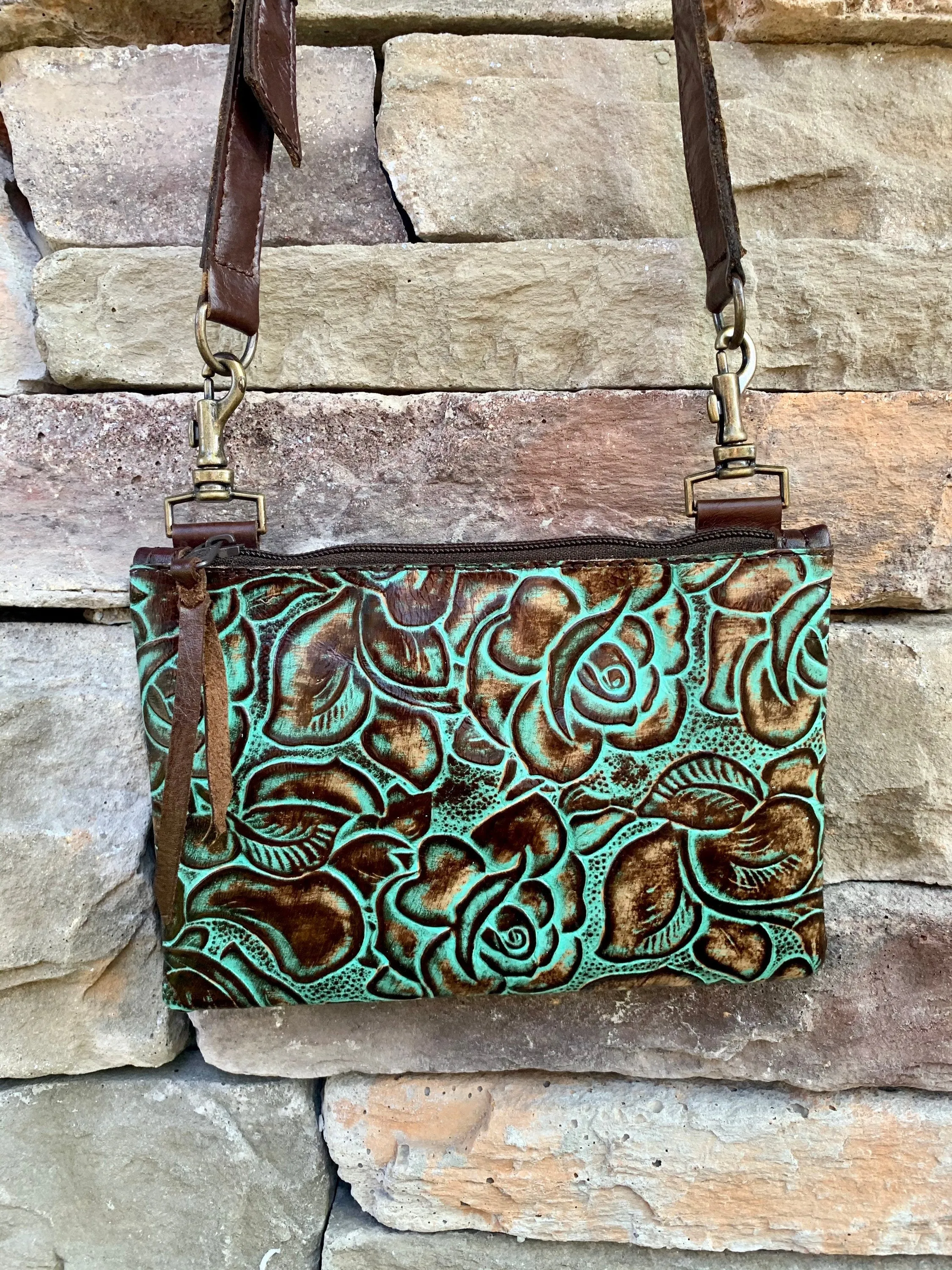 Embossed Leathers crossbody/hipsters