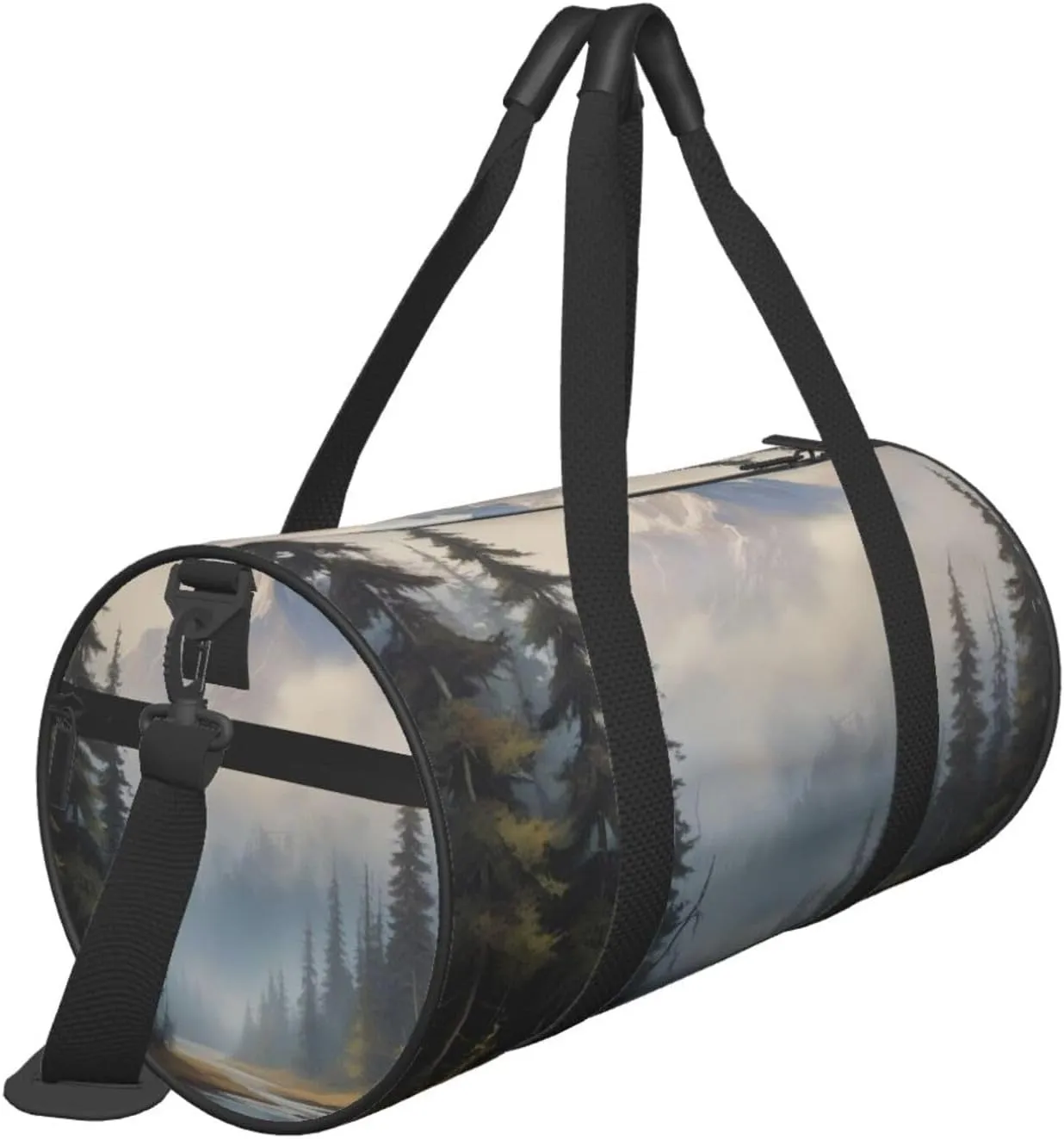 Enigmatic Echo Printed Travel Bag,Round Personal Item Storage bag,Foldie Duffel Bag for Traveling Vacation,Fitness,Sports