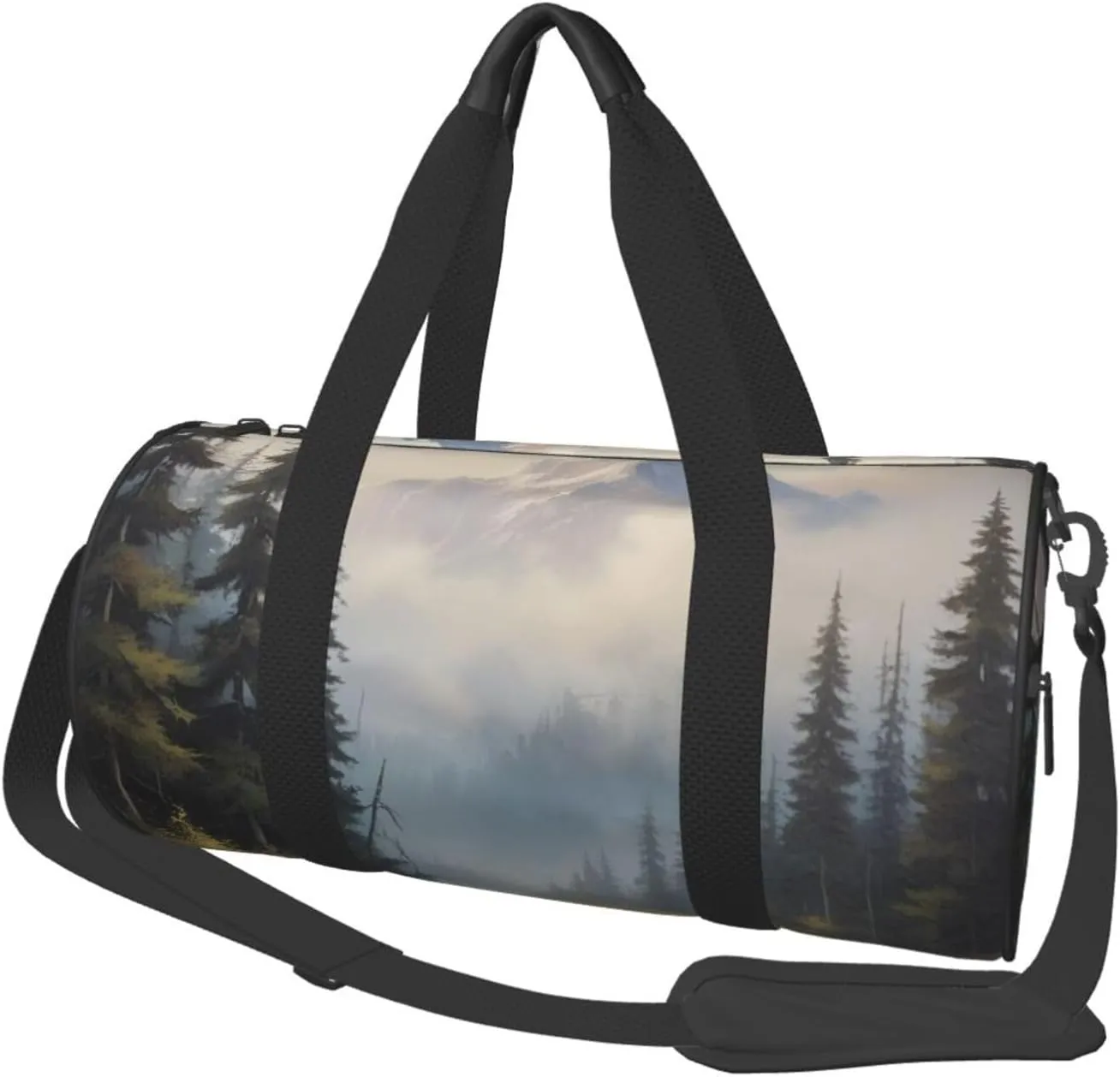 Enigmatic Echo Printed Travel Bag,Round Personal Item Storage bag,Foldie Duffel Bag for Traveling Vacation,Fitness,Sports