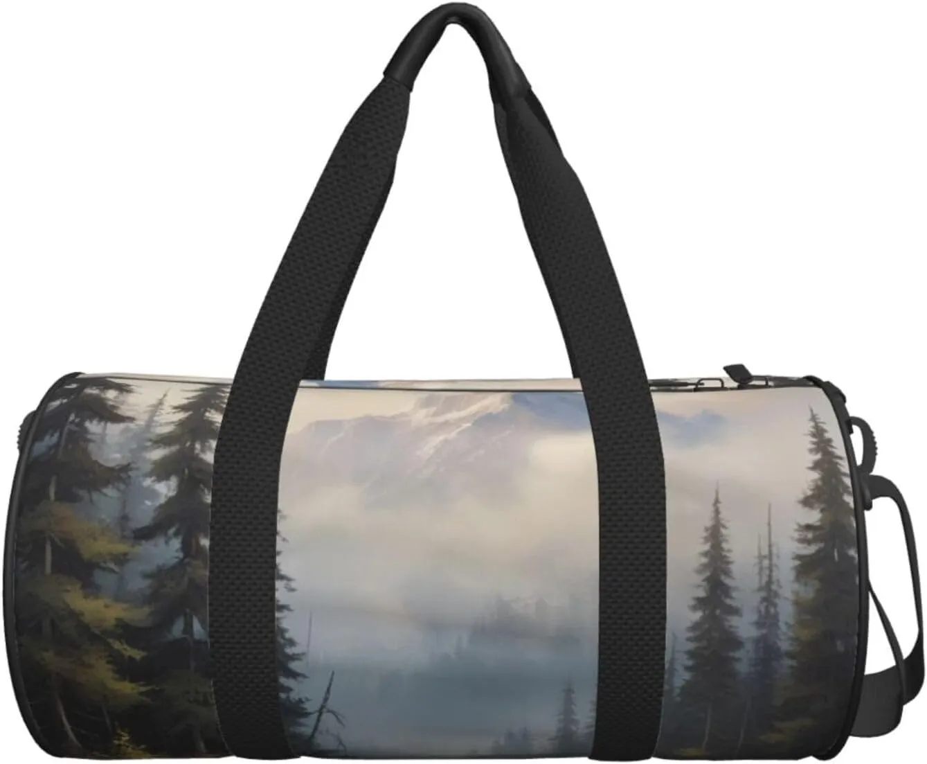Enigmatic Echo Printed Travel Bag,Round Personal Item Storage bag,Foldie Duffel Bag for Traveling Vacation,Fitness,Sports