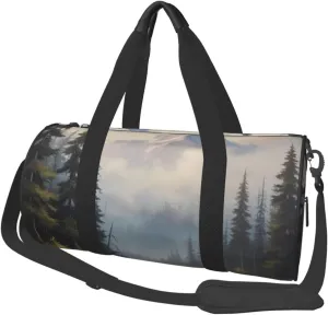 Enigmatic Echo Printed Travel Bag,Round Personal Item Storage bag,Foldie Duffel Bag for Traveling Vacation,Fitness,Sports