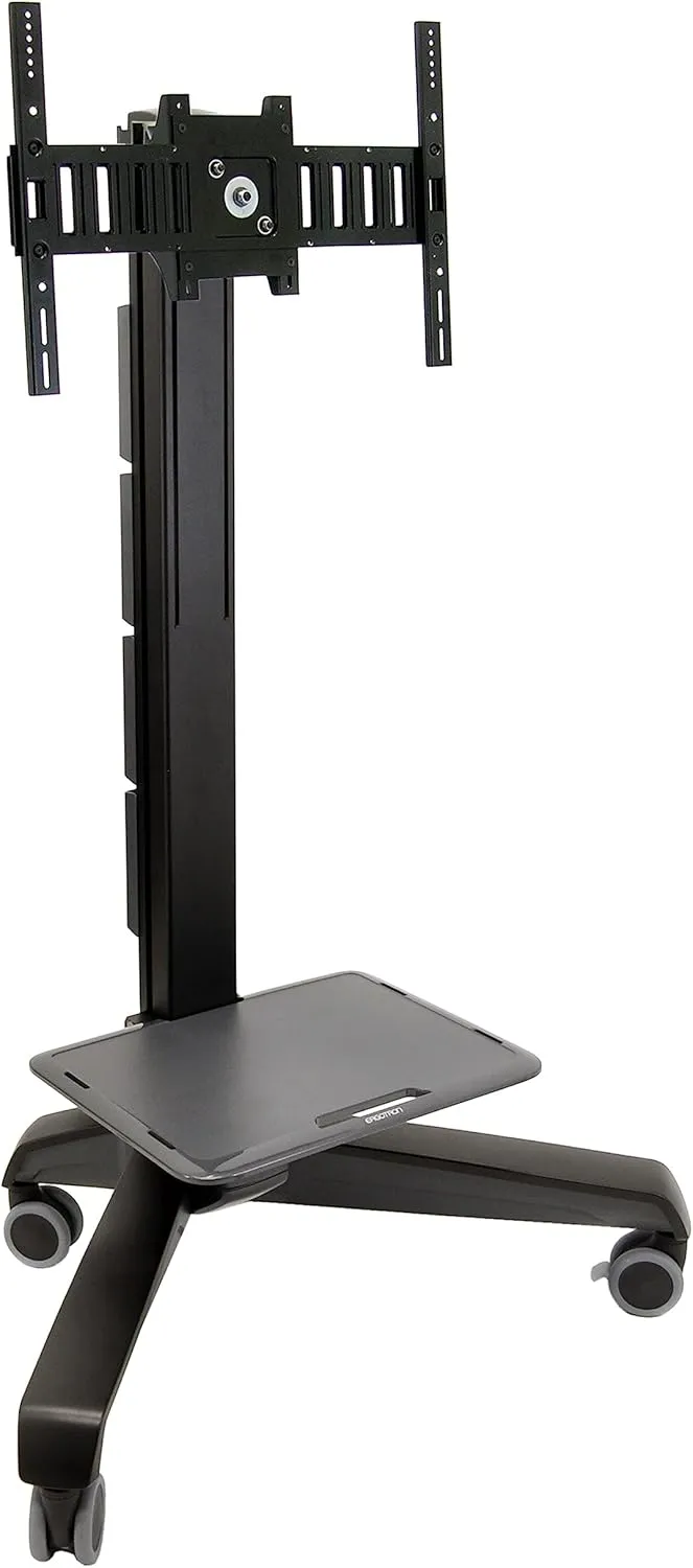 Ergotron – Neo-Flex Mobile MediaCenter UHD, Rolling Computer Cart – for Heavy Monitors or TVs Up to 80 Inches, 90 to 120 lbs – Black