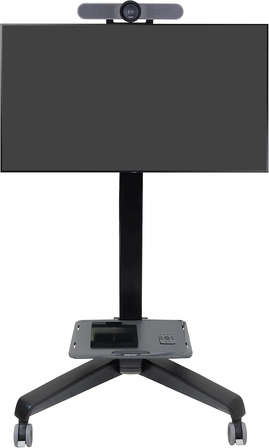 Ergotron – Neo-Flex Mobile MediaCenter UHD, Rolling Computer Cart – for Heavy Monitors or TVs Up to 80 Inches, 90 to 120 lbs – Black