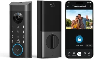 eufy Security Video Smart Lock E330, 3-in-1 Camera Doorbell Fingerprint Keyless Entry Door Lock, Smart Built-in Wi-Fi Deadbolt for Front Door, Auto Lock, App Remote Control, Easy Installation