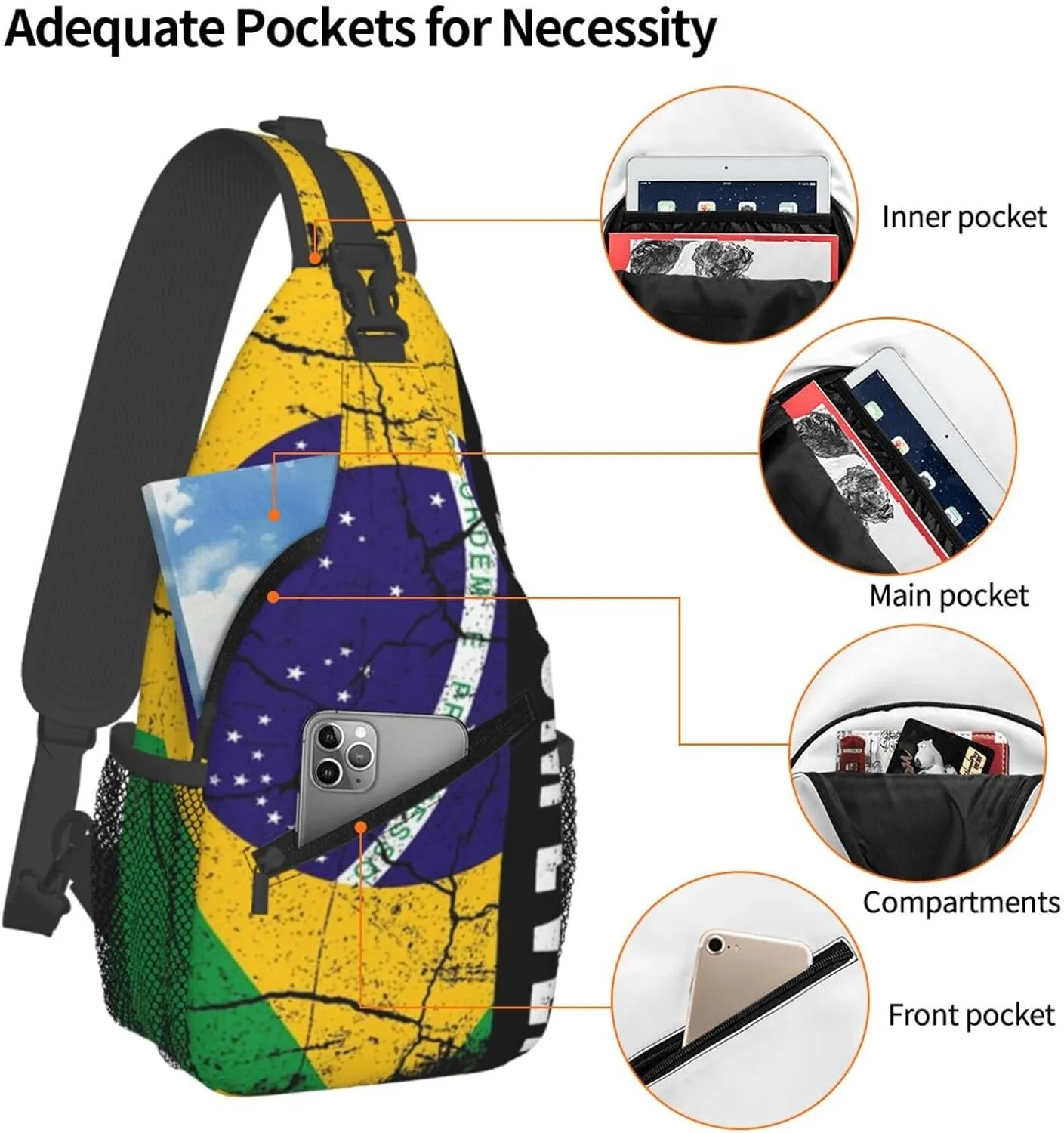 Faith Family Freedom Christian Vintage Usa Flag Sling Bag Chest Bags Casual Crossbody Bag Travel Shoulder Backpack