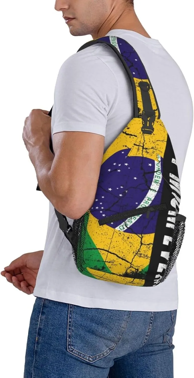 Faith Family Freedom Christian Vintage Usa Flag Sling Bag Chest Bags Casual Crossbody Bag Travel Shoulder Backpack