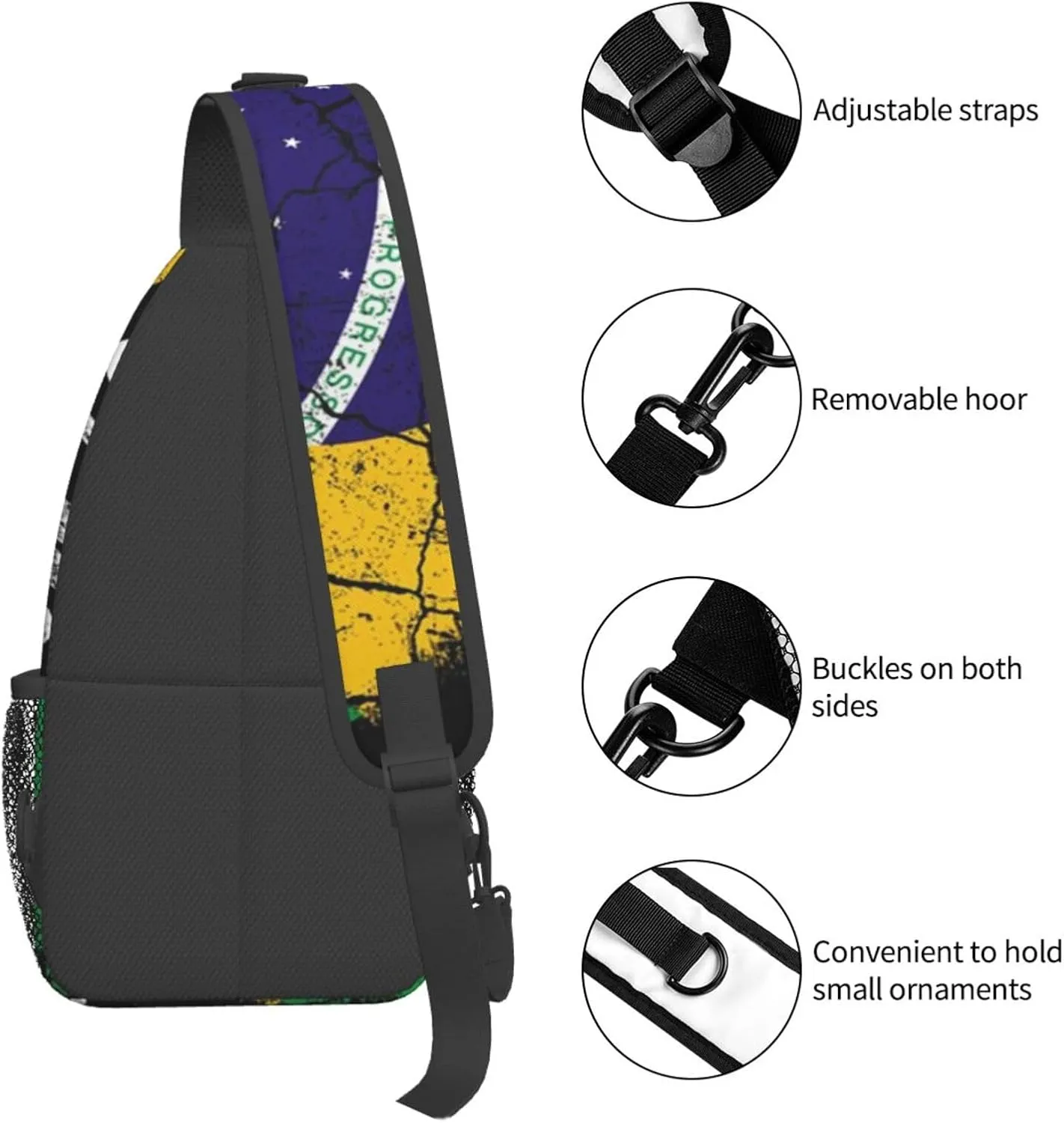 Faith Family Freedom Christian Vintage Usa Flag Sling Bag Chest Bags Casual Crossbody Bag Travel Shoulder Backpack