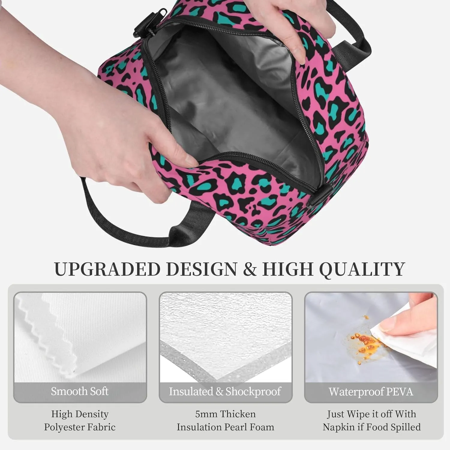 Fall Season Themed,Lunch Box for Women,Mixed Pattern with Birch,Insulated Lunch Bag Women with Adjustable Shoulder Strap,Cute Lunch Tote Bag for Work,Picnic,Camping,Yellow Red