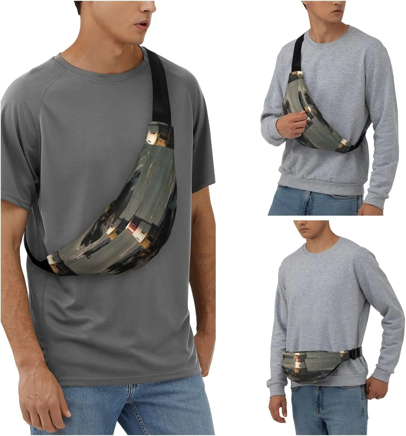 Fanny Pack for Men Women Waist Bag Adjustable Waist Pack Crossbody Belt Bag Lighthouse in Water Bum Bag