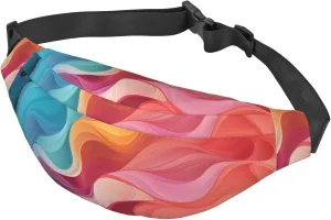 Fanny Pack for Men Women Waist Bag Adjustable Waist Pack Crossbody Belt Bag Rainbow Color Abstract Illustration Bum Bag