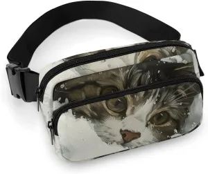 Fanny Pack Peeping in The Snowdrift Waist Pack for Women Men Waterproof Belt Bag with Adjustable Belt Casual Crossbody Bag Travel Waist Bag for Sports Running Cycling