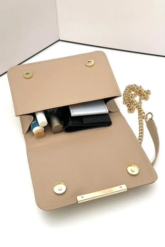 Faux Leather Chevron Crossbody