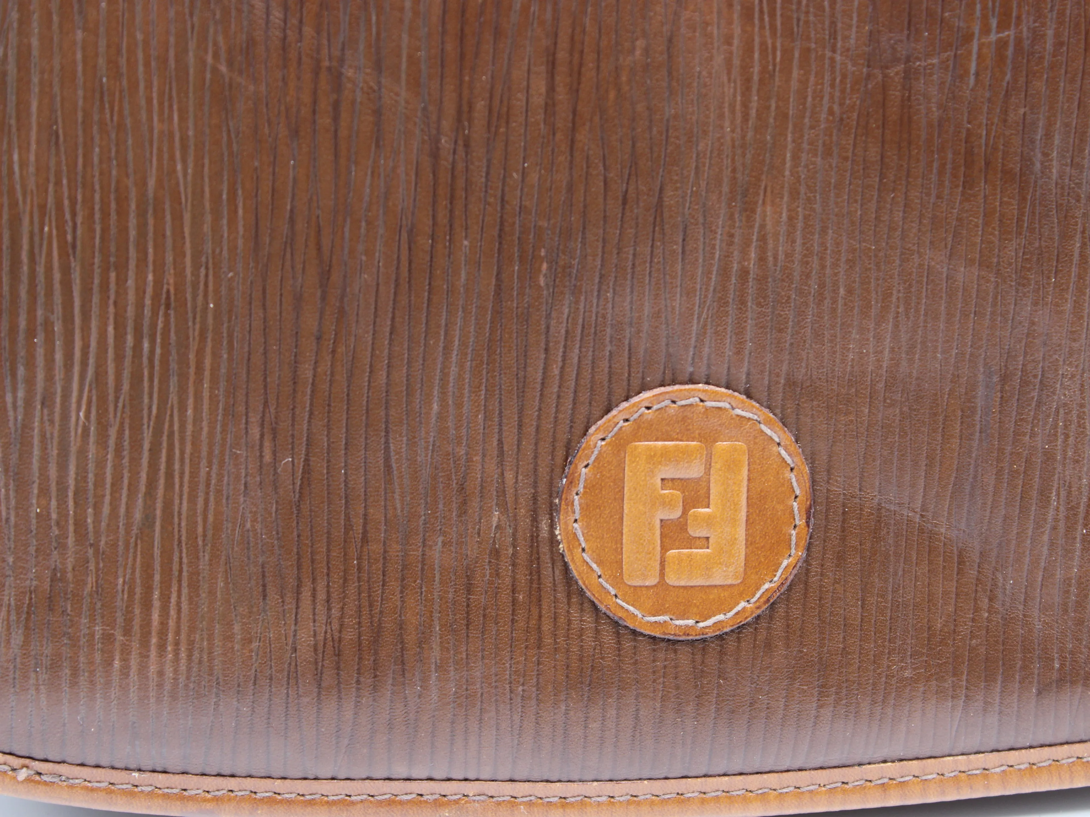 FENDI Double F Leather Crossbody Bag Vintage