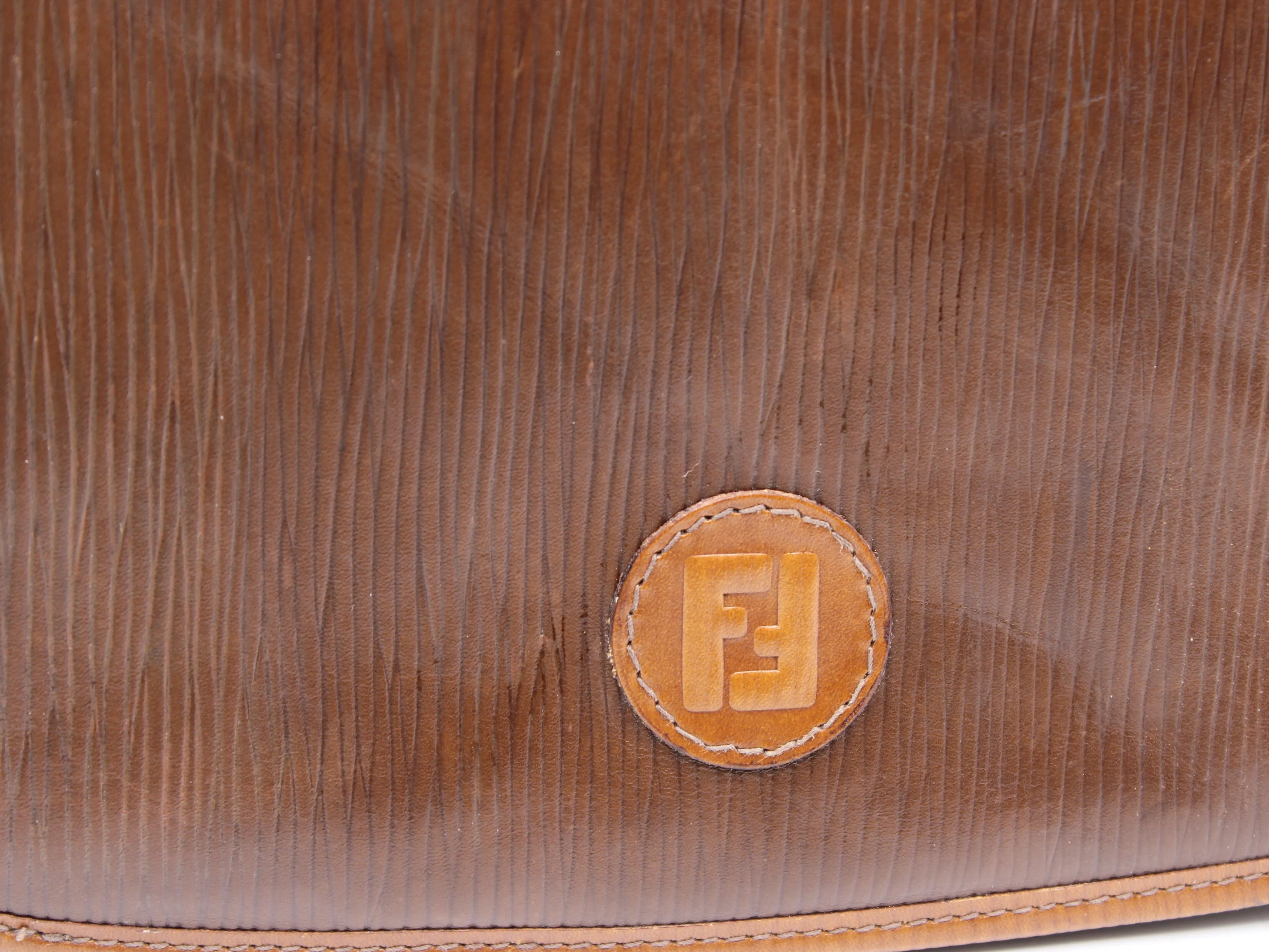 FENDI Double F Leather Crossbody Bag Vintage