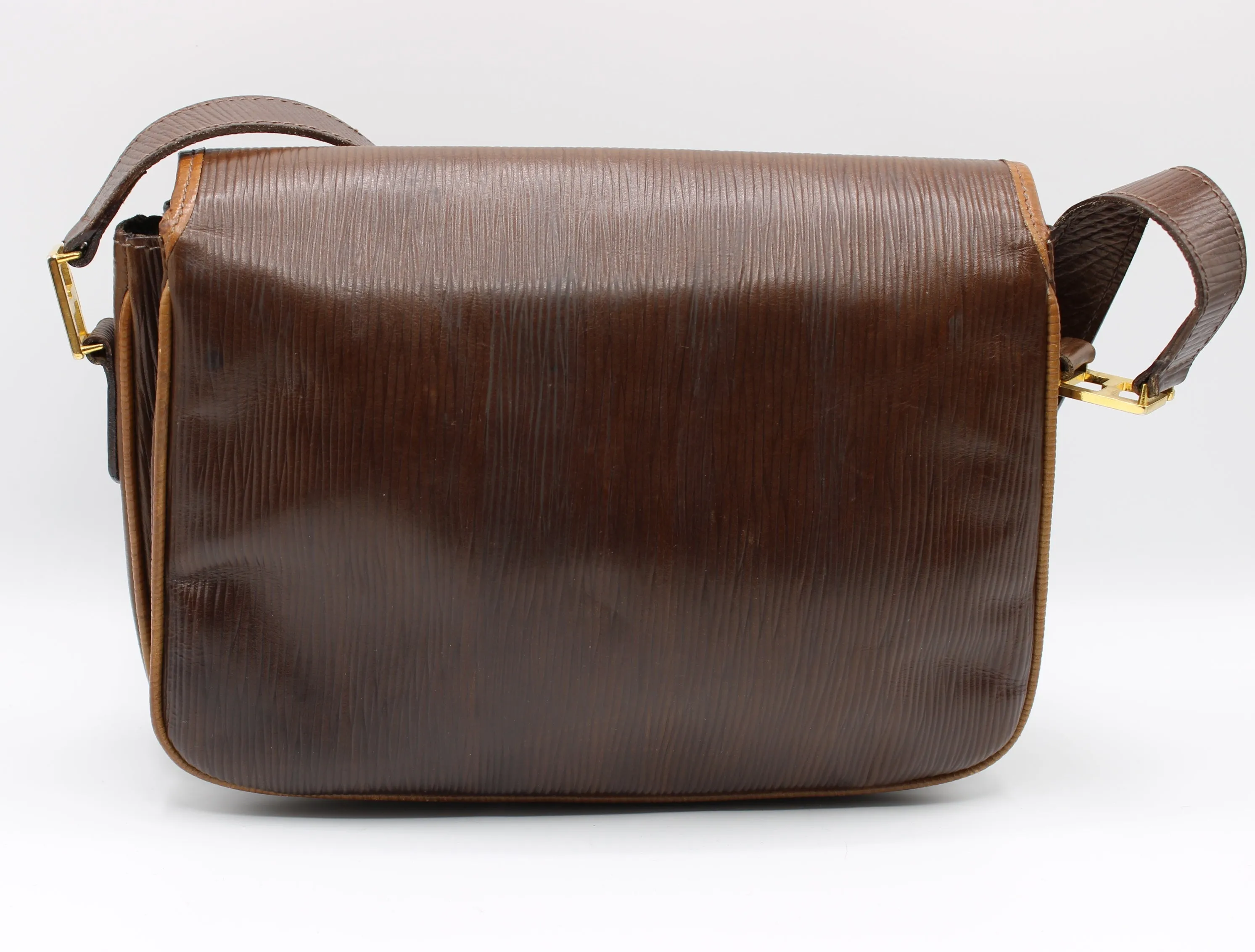FENDI Double F Leather Crossbody Bag Vintage