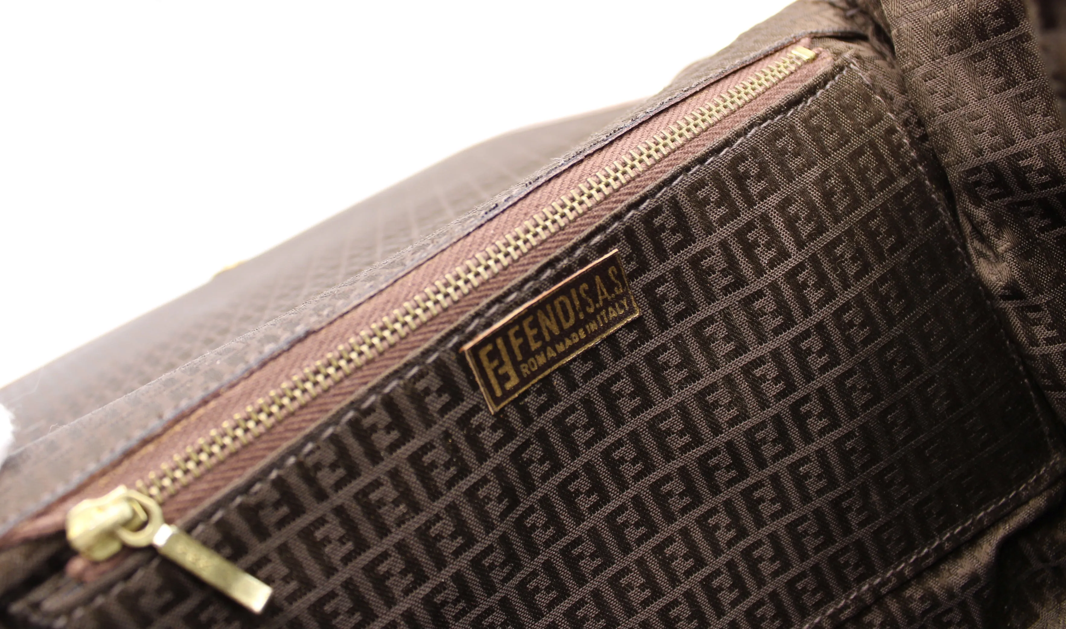 FENDI Double F Leather Crossbody Bag Vintage