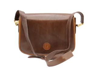 FENDI Double F Leather Crossbody Bag Vintage