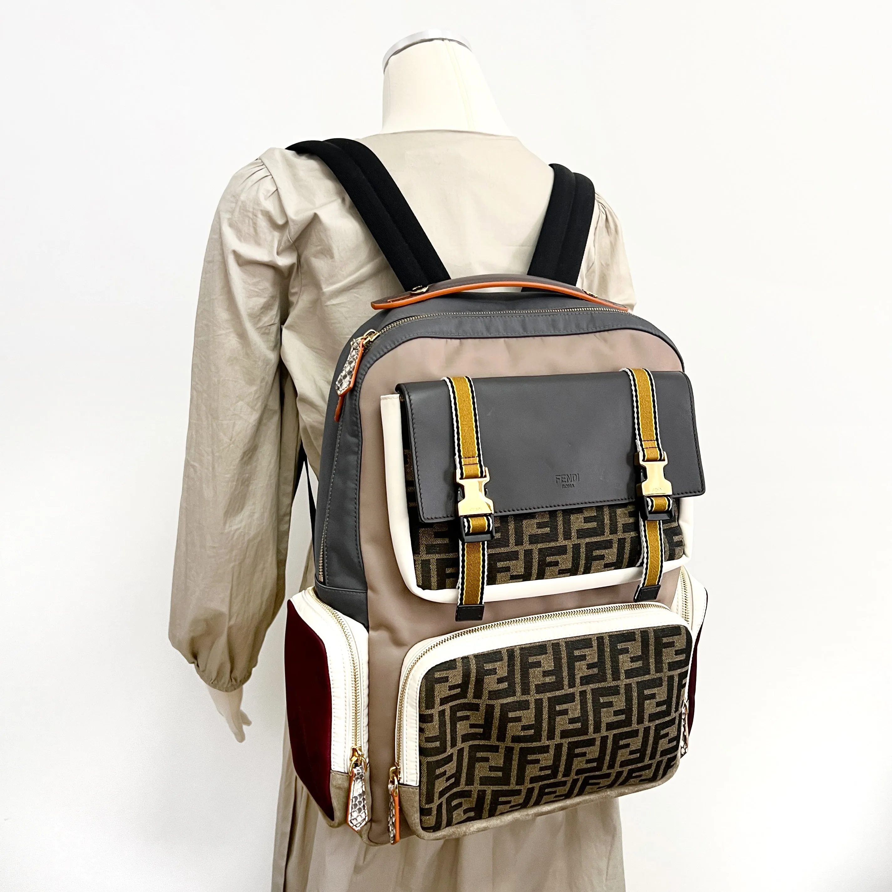 Fendi Patchwork Monogram Backpack