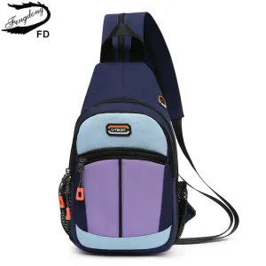 Fengdong Fashion Shoulder Bags Crossbody bag for woman Waterproof Oxford bag Travel Large Capacity teens female Sport Chest Pack