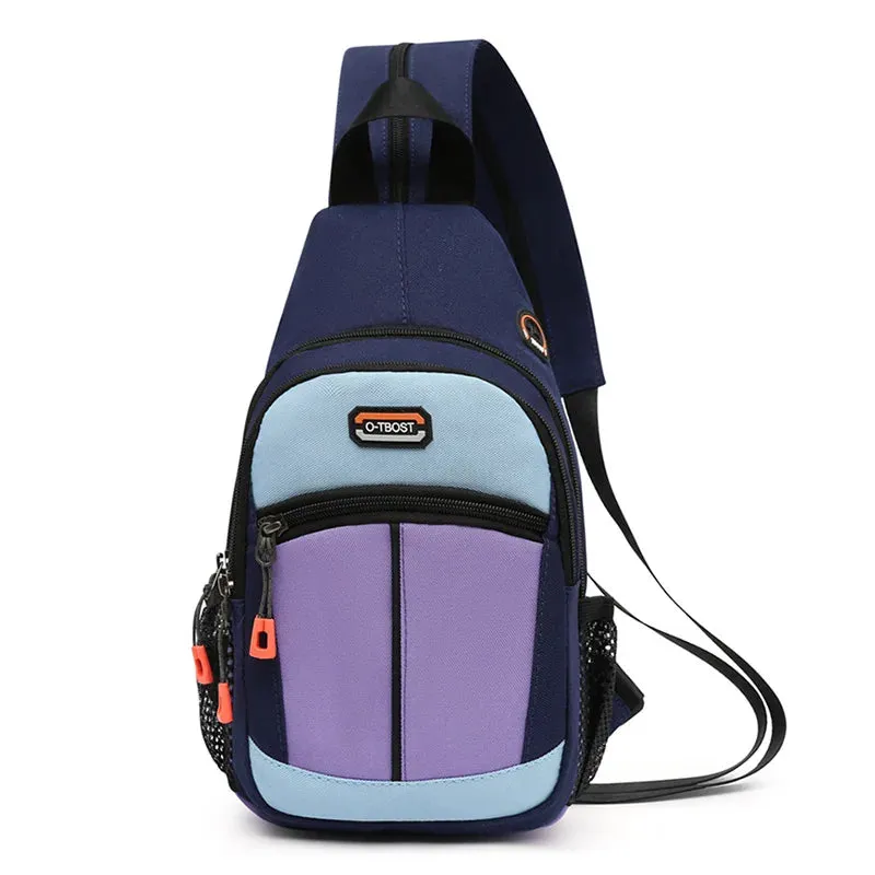 Fengdong Fashion Shoulder Bags Crossbody bag for woman Waterproof Oxford bag Travel Large Capacity teens female Sport Chest Pack