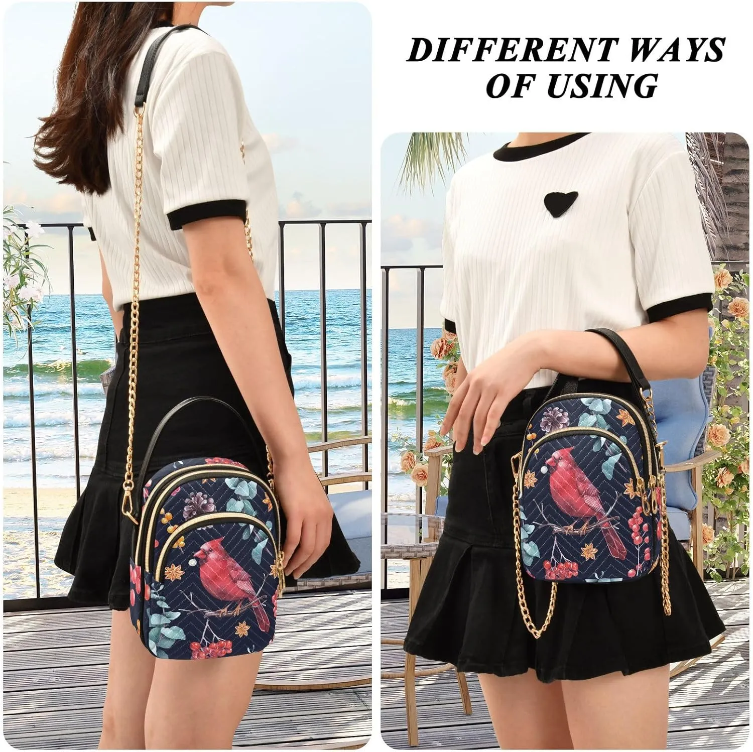 Festive Cell Phone Purse Crossbody Handbag Durable Shoulder Bag