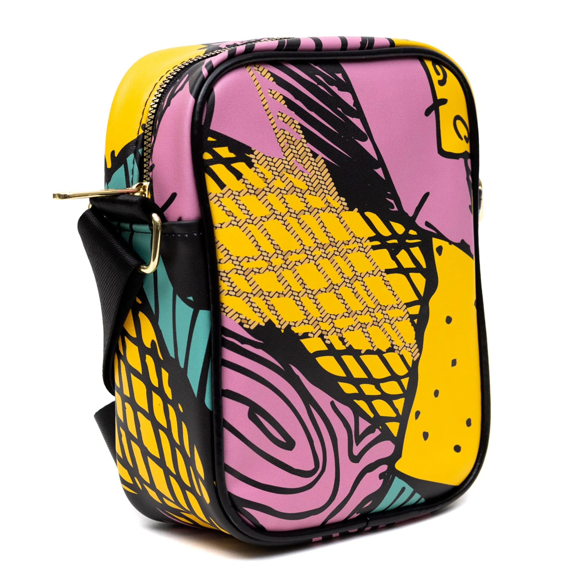 Flat Crossbody Bag - The Nightmare Before Christmas Sally Dress Patchwork