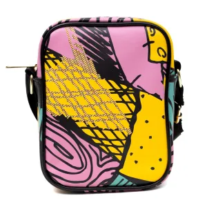 Flat Crossbody Bag - The Nightmare Before Christmas Sally Dress Patchwork
