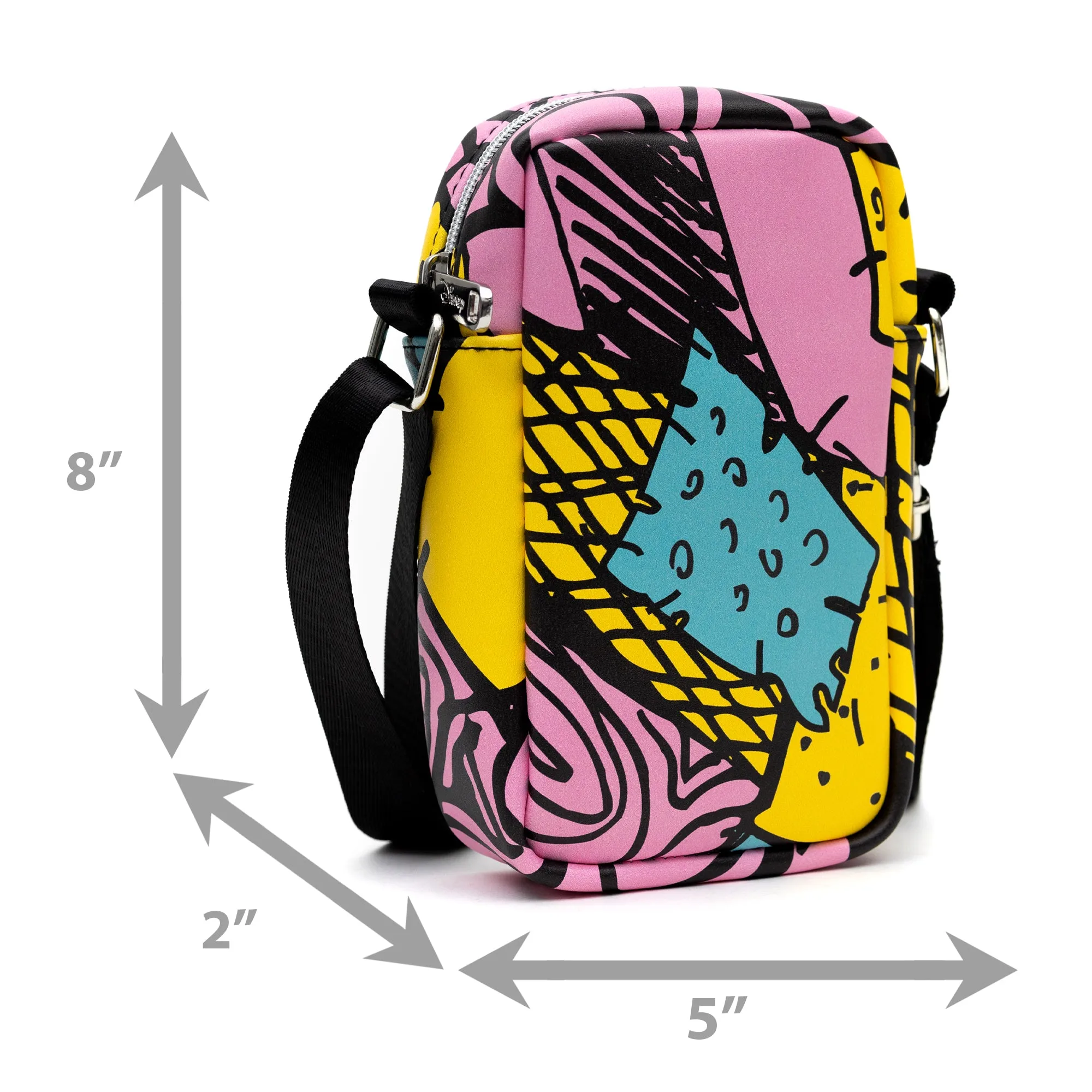 Flat Crossbody Bag - The Nightmare Before Christmas Sally Dress Patchwork