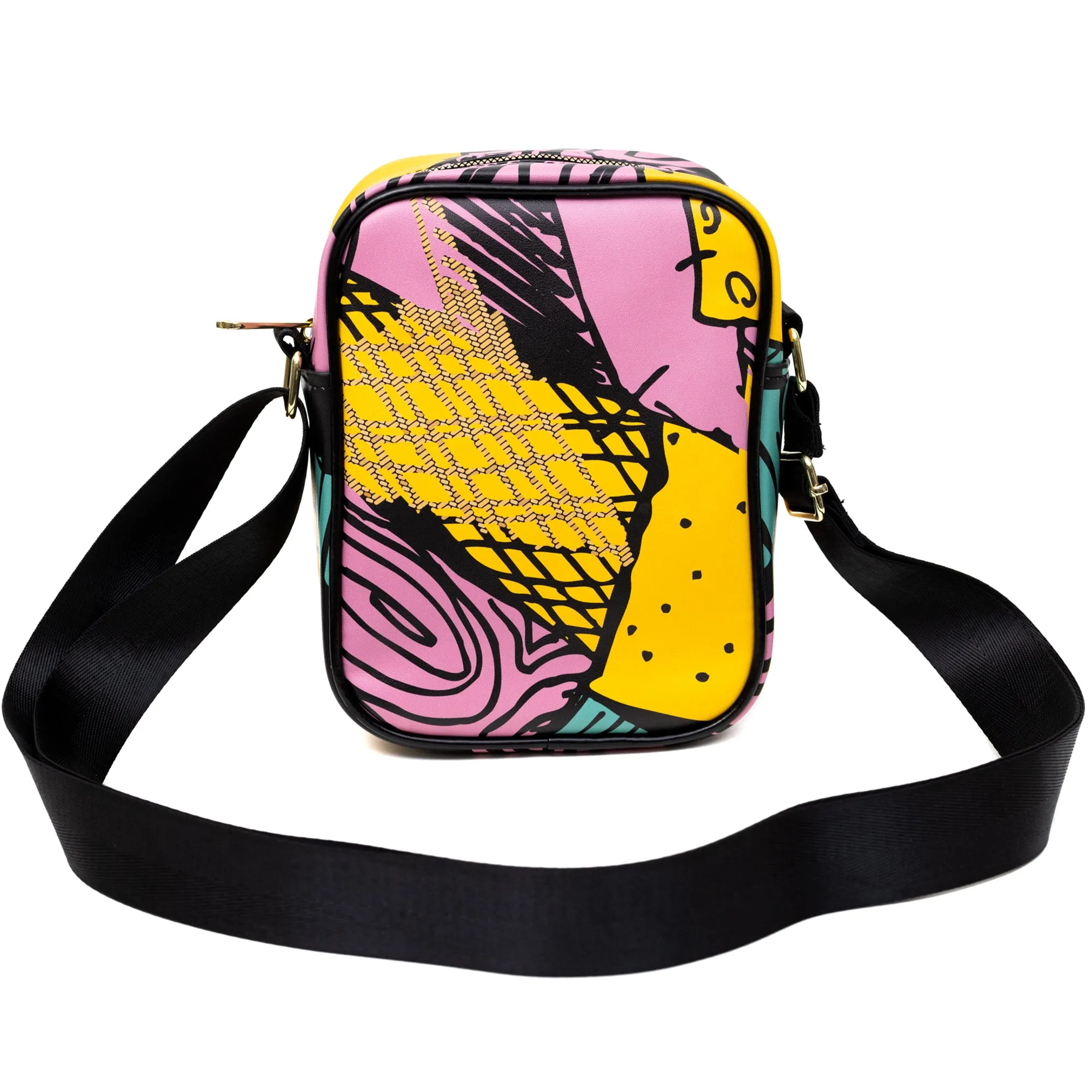 Flat Crossbody Bag - The Nightmare Before Christmas Sally Dress Patchwork