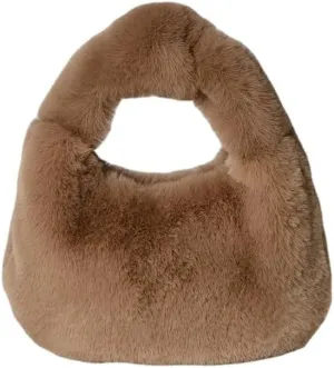 Fluffy Tote Bag, Cute Lady Plush Purse Cute Mini Handbag Plush Dumpling Bag Y2K Plush Purse